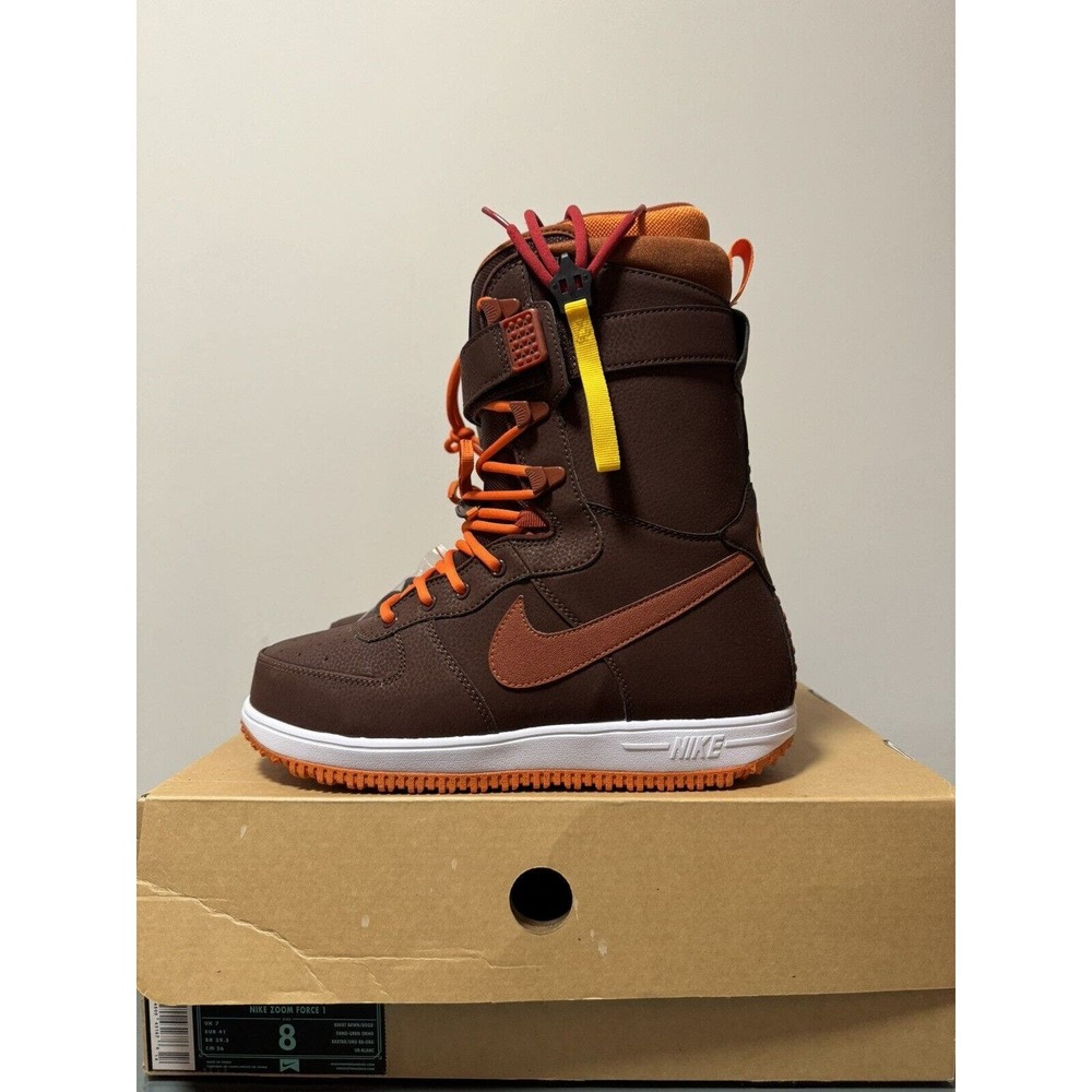 Nike Zoom Force 1 Snowboard Boots Brkrt Brown Size 8 334841-288
